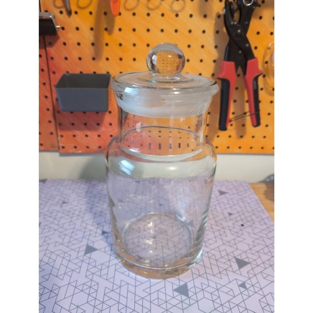 Vintage Glass Apothecary Jar with Lid